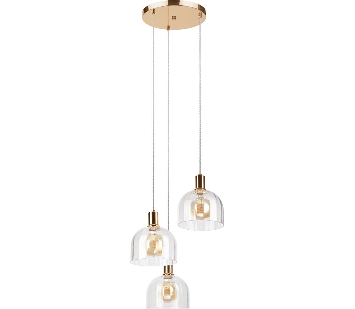  Lustr na lanku VIVE 3xE27/15W/230V zlatá LM-3.306