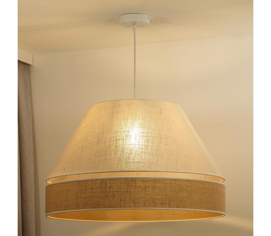  - Lustr na lanku YUTE AVIGNON 1xE27/15W/230V pr. 60 cm šedá/hnědá 603881