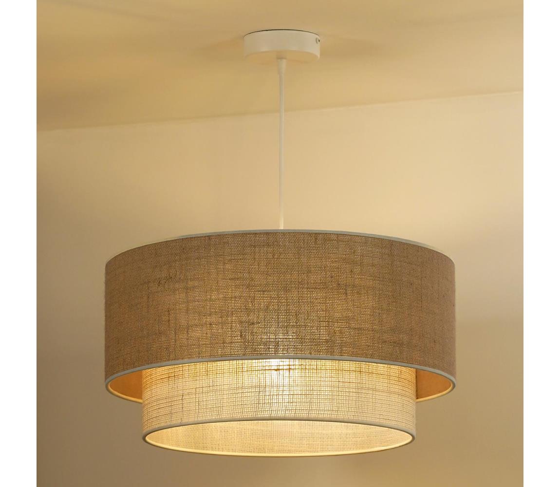  - Lustr na lanku YUTE BOHO 1xE27/15W/230V pr. 45 cm hnědá/krémová 603720