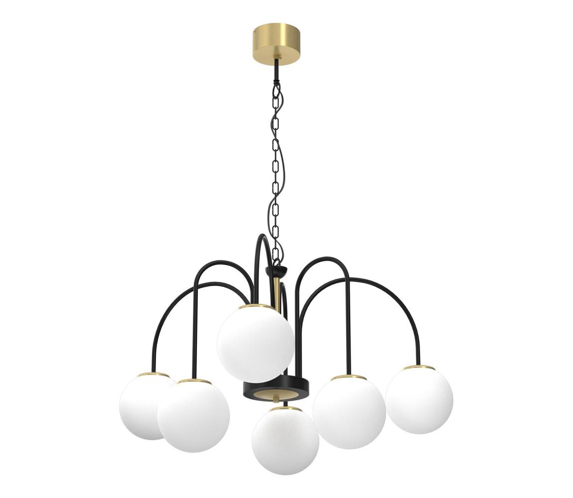  Lustr na řetězu CAMBRIDGE 6xE14/60W/230V černá/mosaz 3200