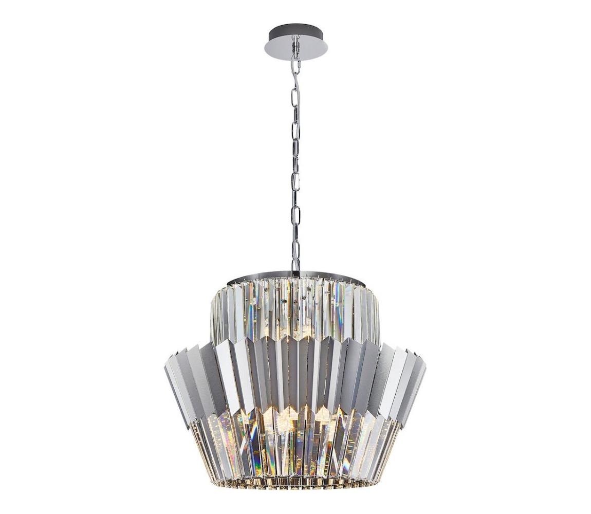  Lustr na řetězu DONNA 12xE14/40W/230V pr. 55 cm matný chrom ML0416