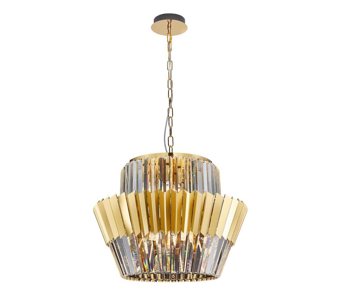  Lustr na řetězu DONNA 12xE14/40W/230V pr. 55 cm zlatá ML0415