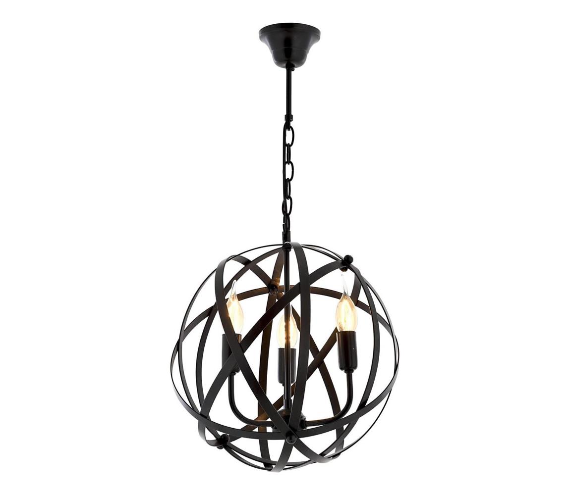  Lustr na řetězu IRONBALL 3xE27/40W/230V černá 683AVN1392