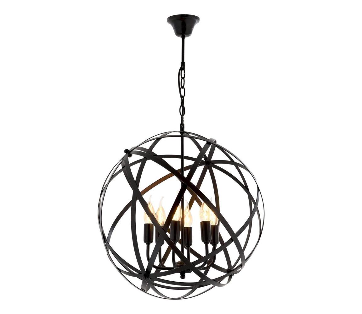  Lustr na řetězu IRONBALL 6xE27/40W/230V černá 683AVN1394