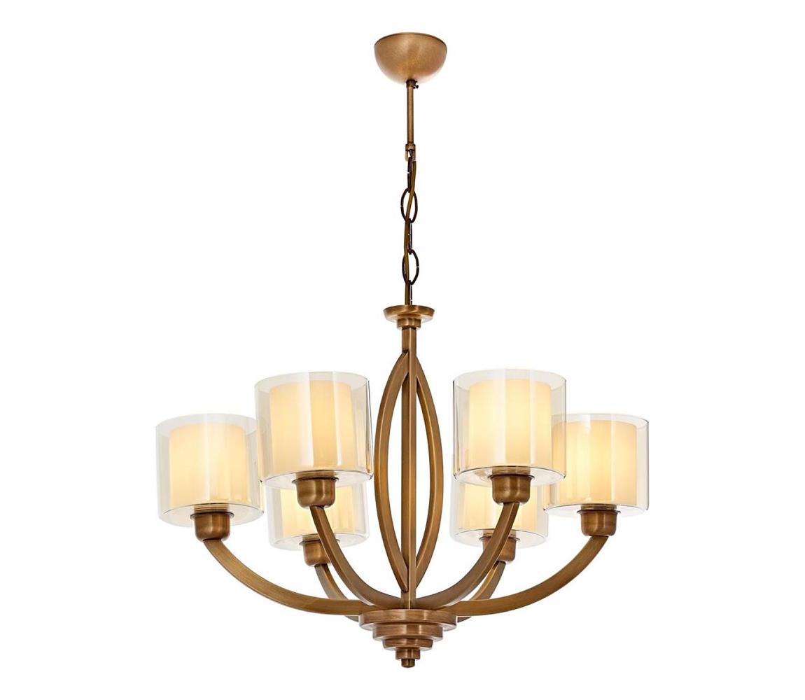  Lustr na řetězu LAHORE 6xE27/40W/230V bronzová 301AUR1306