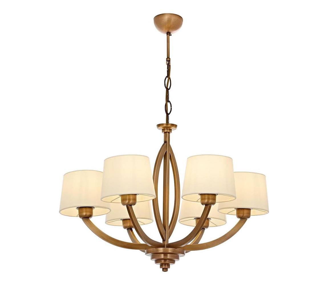  Lustr na řetězu LAHORE 6xE27/40W/230V bronzová 301AUR1312