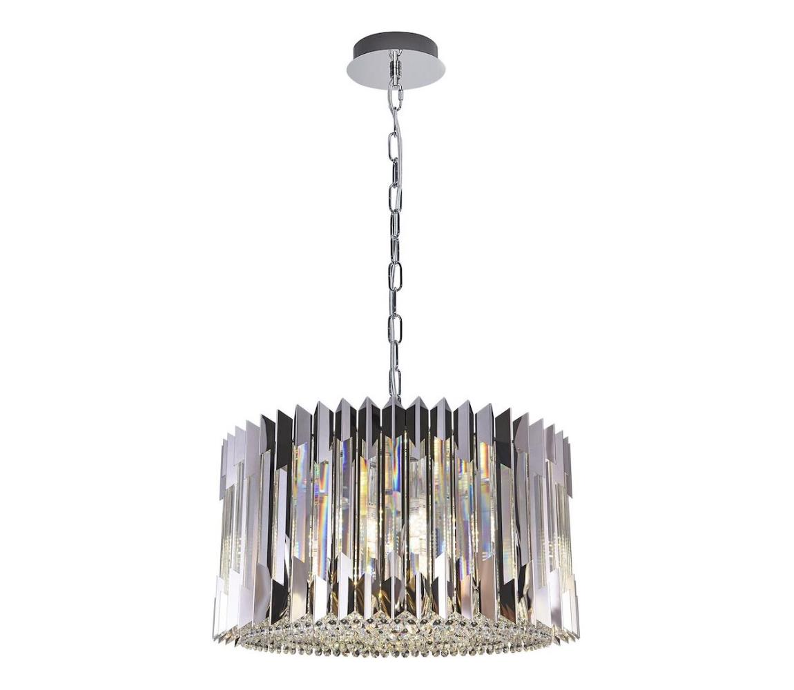  Lustr na řetězu RITZ 12xE14/40W/230V pr. 54 cm lesklý chrom ML0396