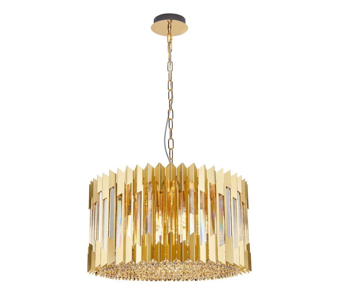  Lustr na řetězu RITZ 12xE14/40W/230V pr. 54 cm zlatá ML0395
