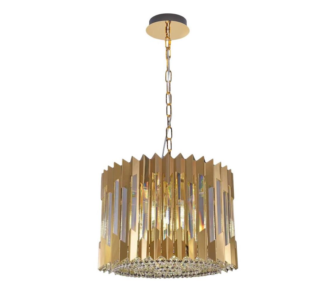 Lustr na řetězu RITZ 7xE14/40W/230V pr. 42 cm zlatá ML0393