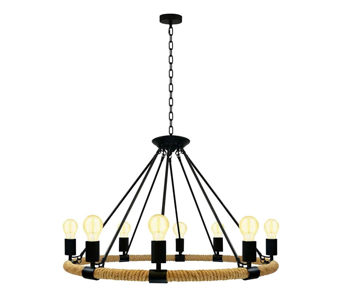  Lustr na řetězu ROPE ARTHUR 8xE27/20W/230V 307927