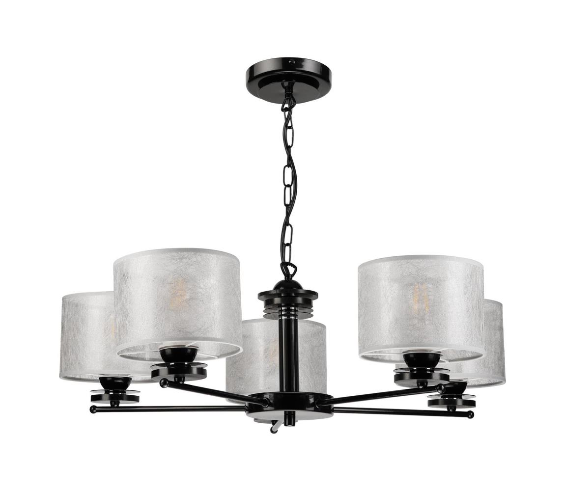  Lustr na řetězu ROSA 5xE27/60W/230V černá/šedá LM-5.8/ CZARNY