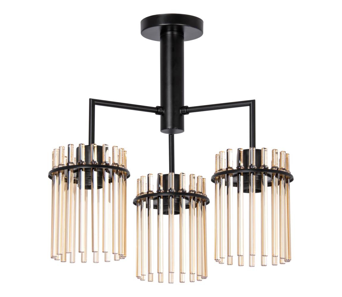  Lustr na tyči 3xE27/60W/230V černá/béžová W-CZG1051-3