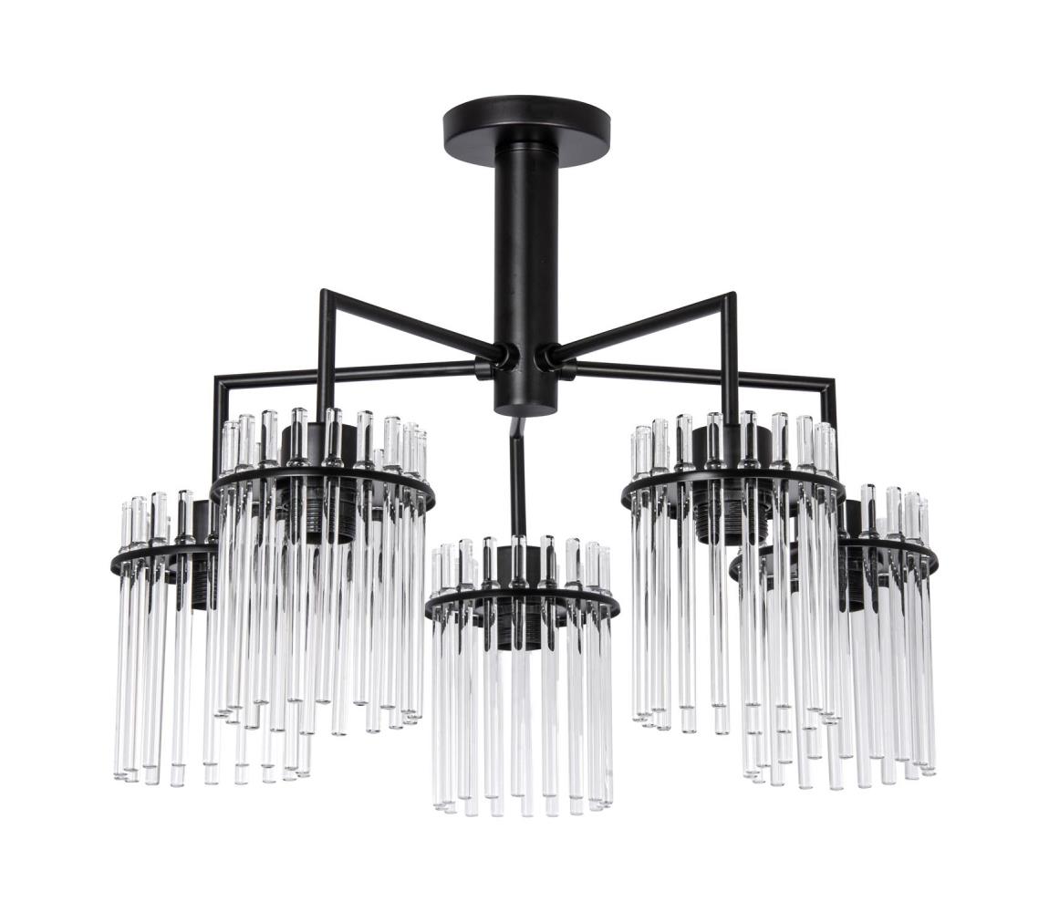  Lustr na tyči 5xE27/60W/230V černá/čirá W-CPX1751-5