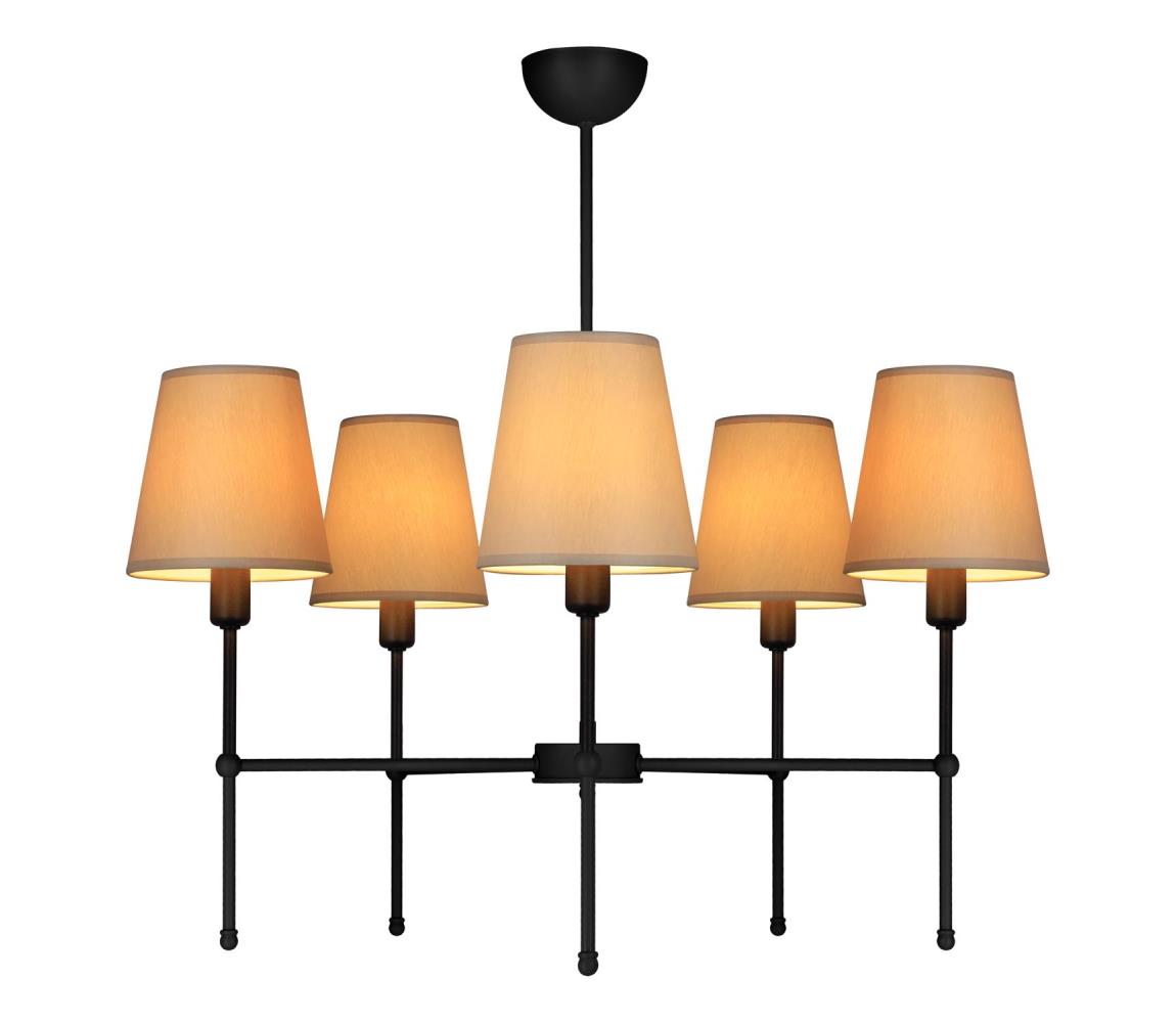  Lustr na tyči MADELA 5xE14/40W/230V béžová/černá 0149