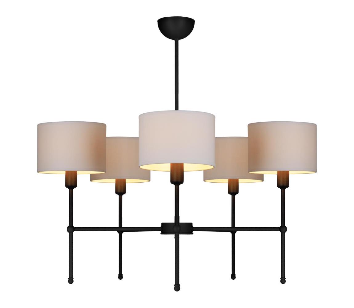  Lustr na tyči MADELA 5xE14/40W/230V bílá/černá 0098