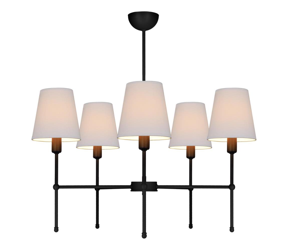  Lustr na tyči MADELA 5xE14/40W/230V bílá/černá 0150