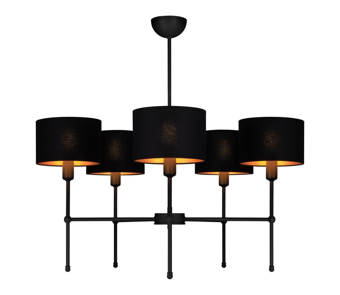  Lustr na tyči MADELA 5xE14/40W/230V černá 0097