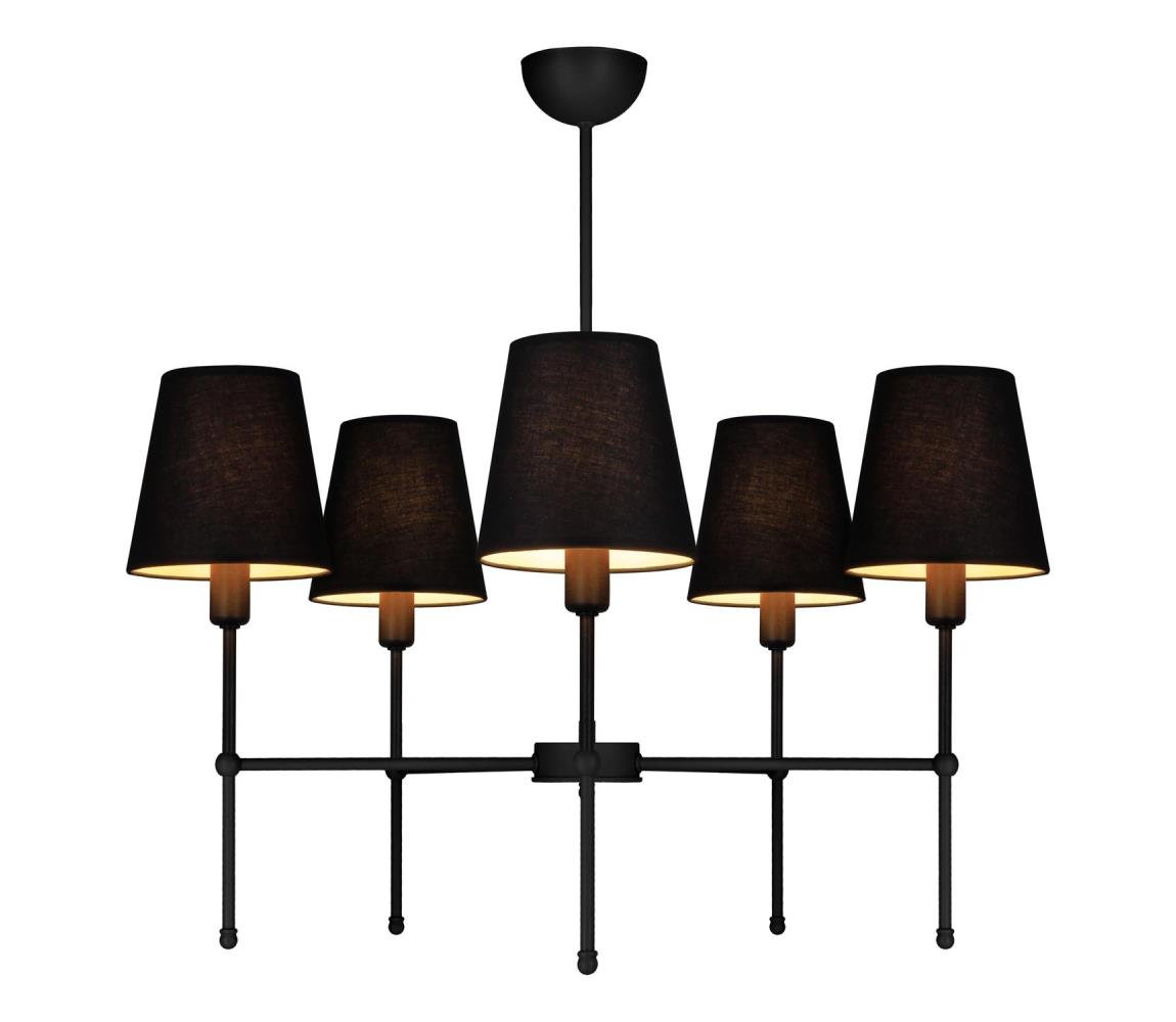 Lustr na tyči MADELA 5xE14/40W/230V černá 0157