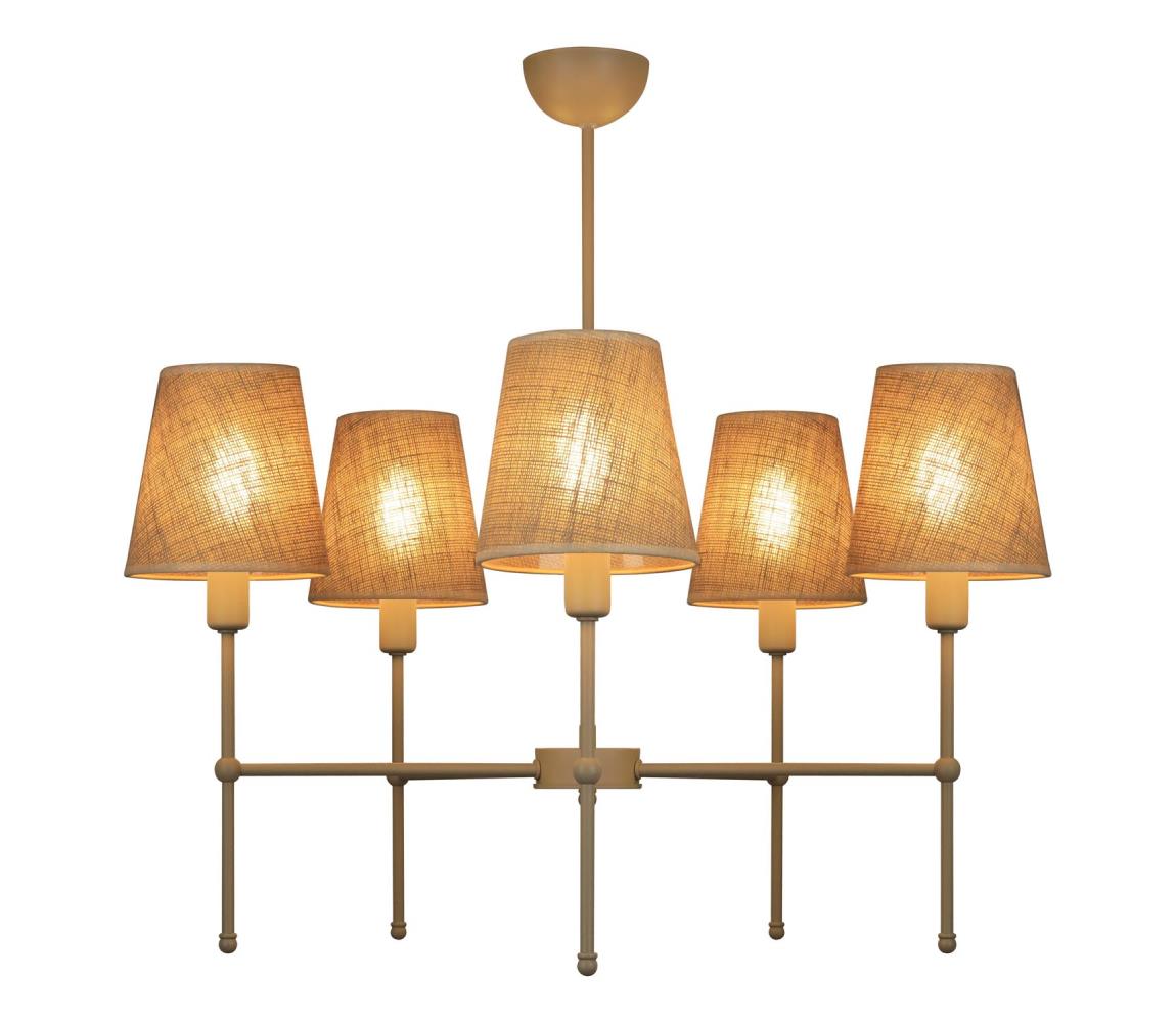  Lustr na tyči MADELA 5xE14/40W/230V juta/béžová 0243