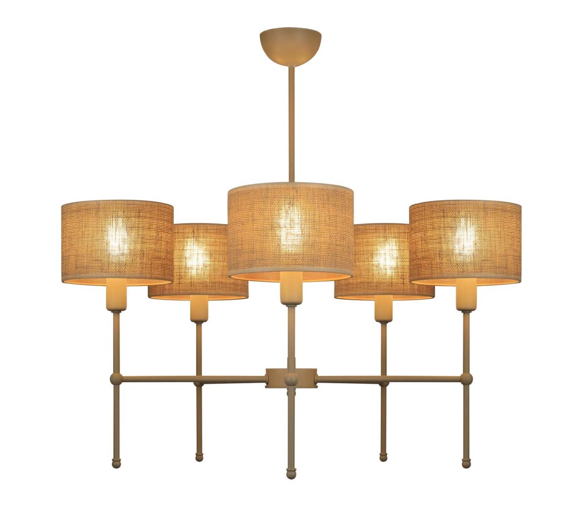  Lustr na tyči MADELA 5xE14/40W/230V juta/béžová 0247