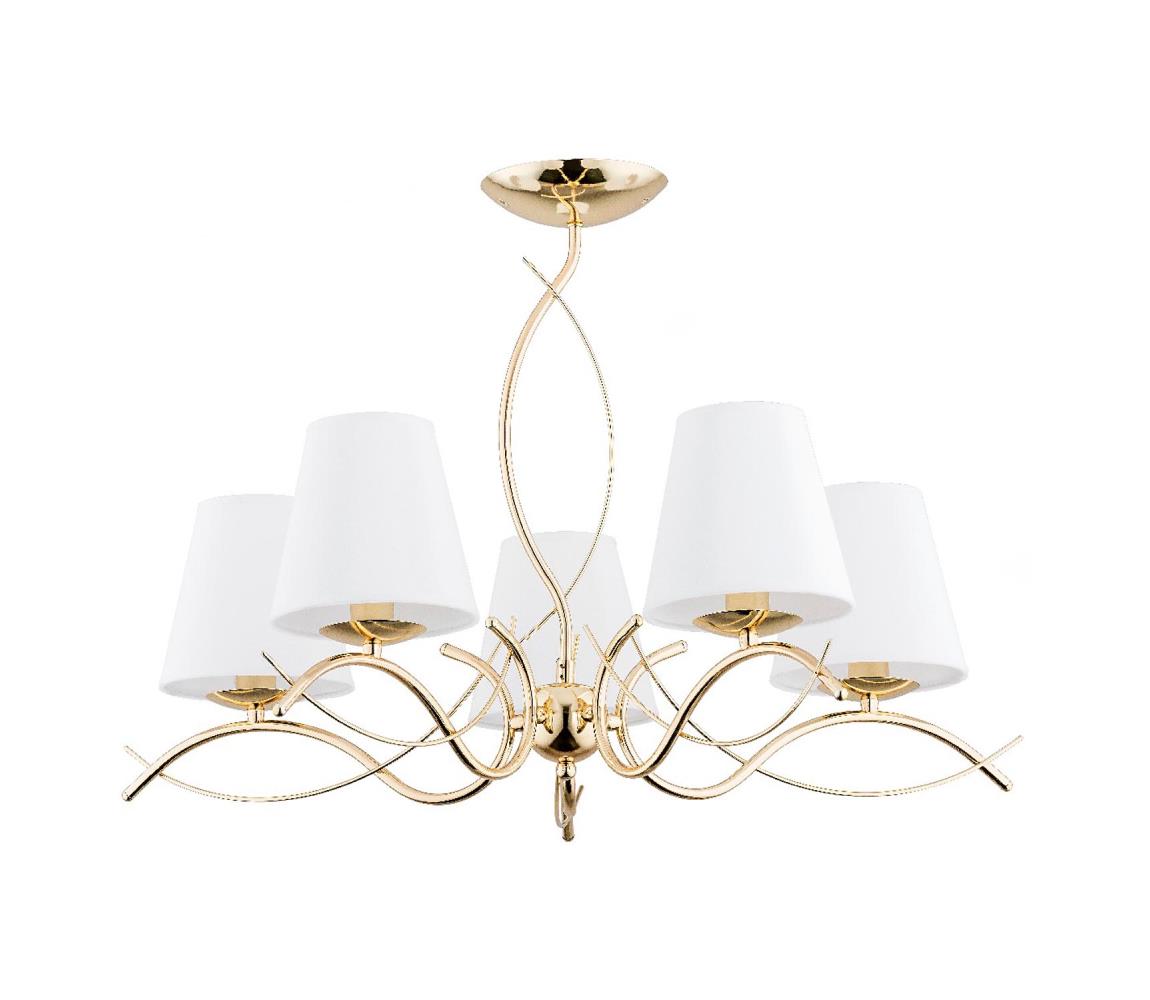  Lustr na tyči MONZA 5xE14/10W/230V zlatá 27615