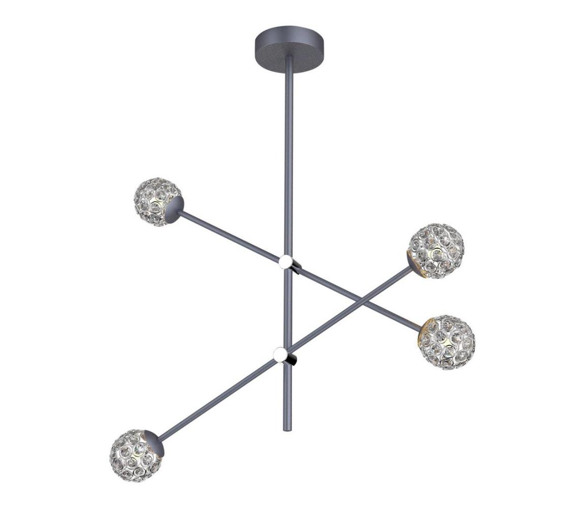  Lustr na tyči PAKSOS 4xG9/5W/230V šedá A0032-340