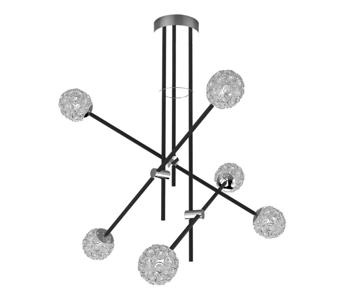  Lustr na tyči PAKSOS 6xG9/5W/230V černá A0032-360