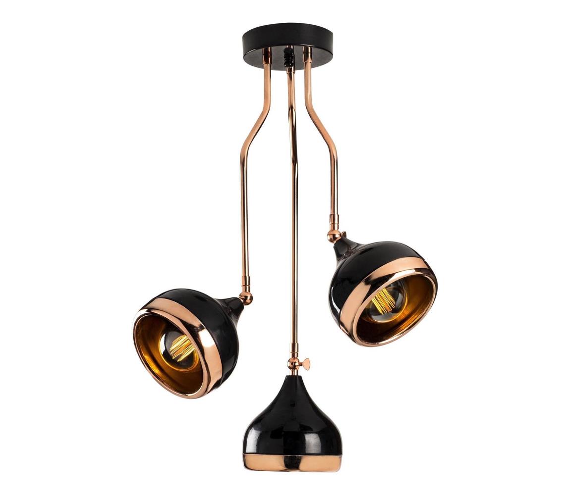  Lustr na tyči YILDO 3xE27/40W/230V černá/měděná 892OPV1763