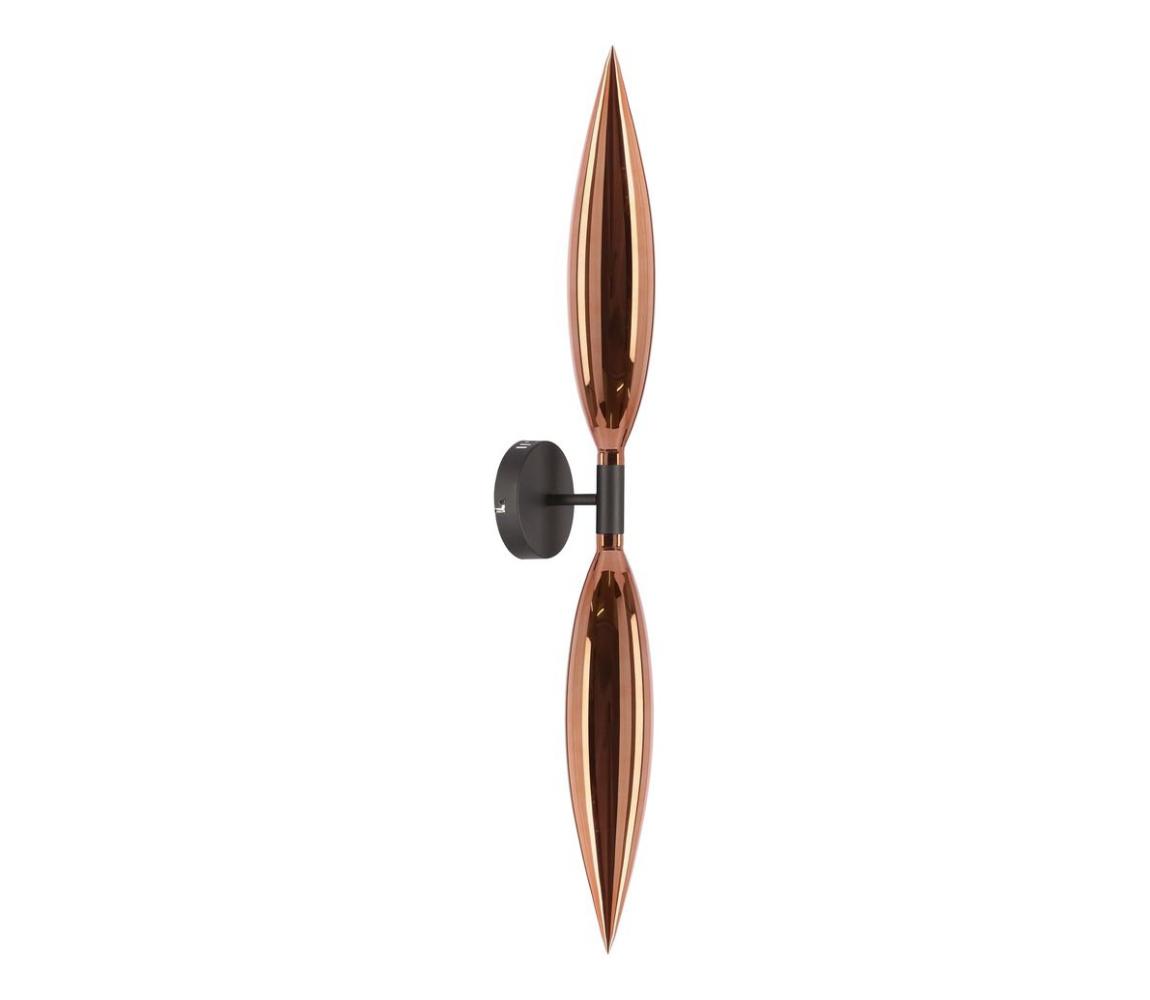  Nástěnná lampa NORDIC 2xG9/5W/230V černá/měděná 22-55149