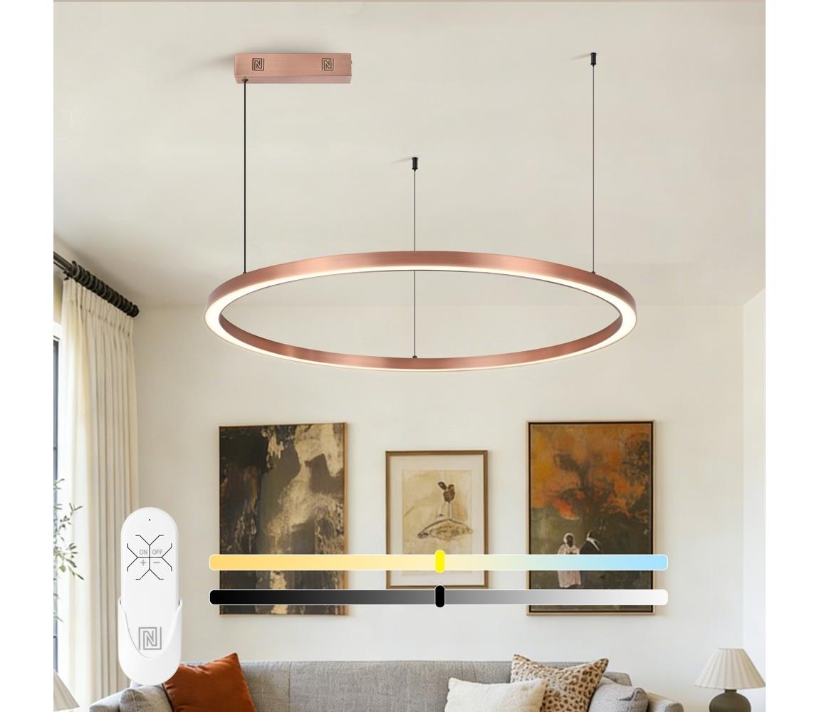 NEO 07327L - LED Stm lustr na lanku FINO 55W/230V 80 cm rose gold Tuya+DO 07327L