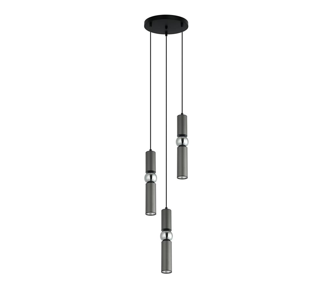  PND-14290-3-GR - Lustr na lanku ISIDORA 3xGU10/25W/230V antracit/chrom PND-14290-3-GR