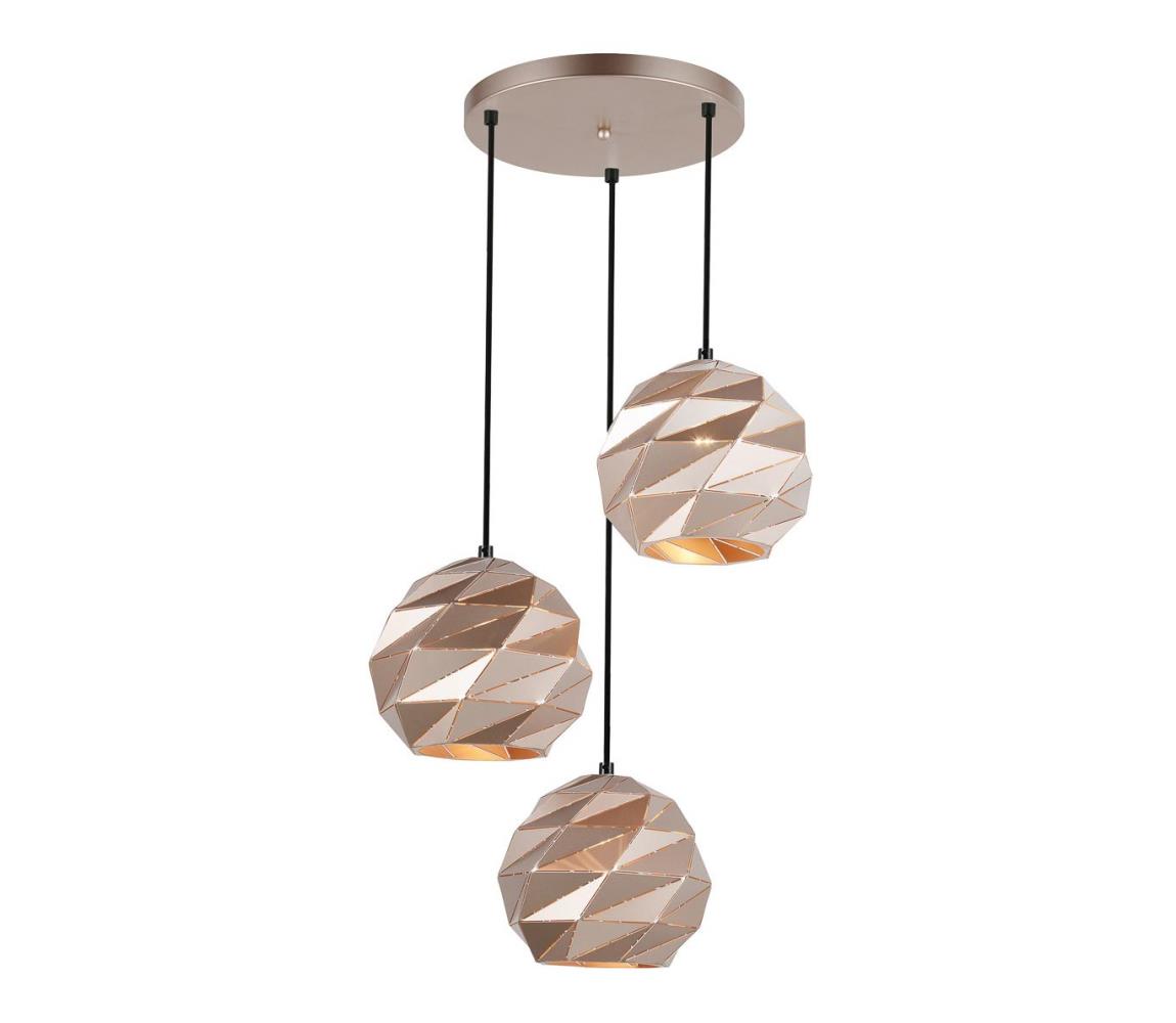  PND-2424-3S-GD - Lustr na lanku PALERMO 3xE27/40W/230V rose gold PND-2424-3S-GD