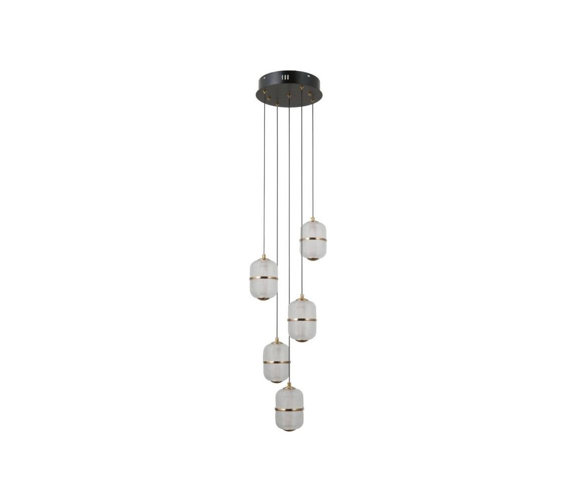  PND-34375-5-BK - LED Lustr na lanku ALANI 5xLED/5,6W/230V 3000K černá PND-34375-5-BK