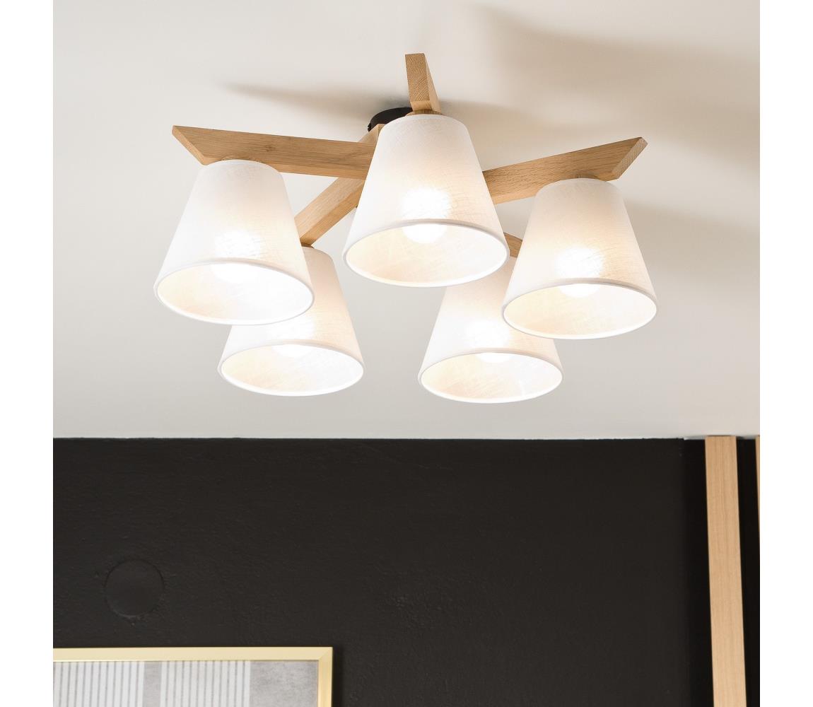  Přisazený lustr ANTONIO 5xE14/40W/230V dub LM-5.128/dąb/biały