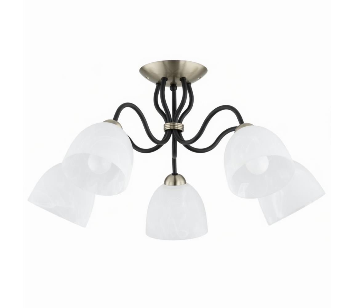  Přisazený lustr ARIEL 5xE27/15W/230V mosaz/černá 63428