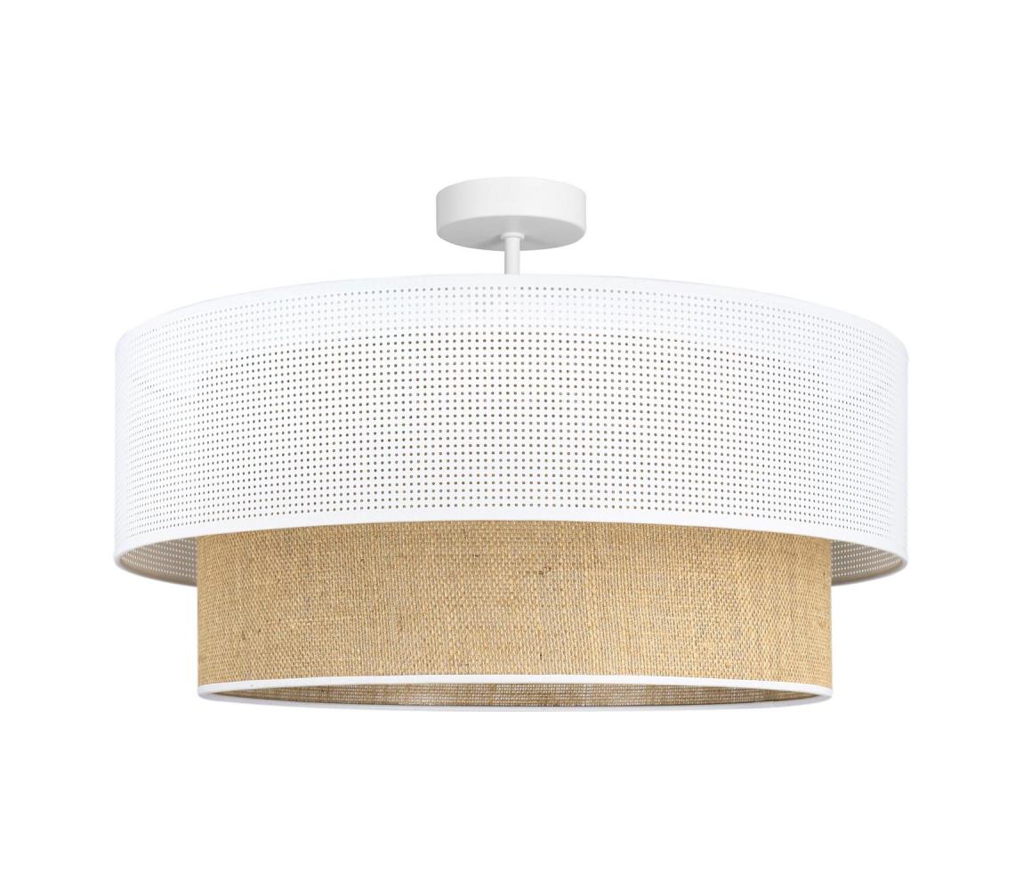  Přisazený lustr BORHO 1xE27/60W/230V pr. 40 cm bílá/juta 0251