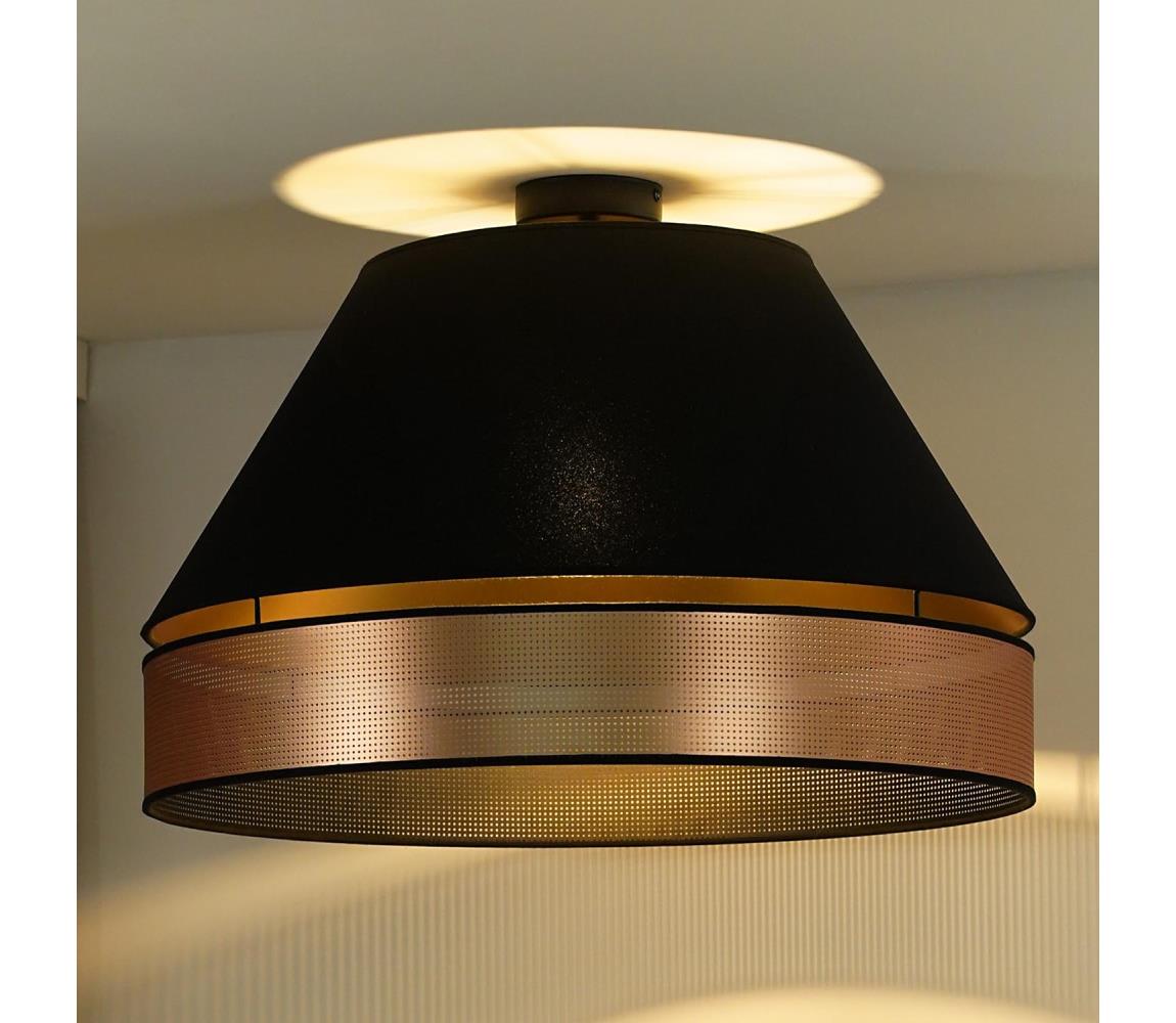  - Přisazený lustr COPPER SHINY 1xE27/15W/230V pr. 60 cm černá/měděná 604338