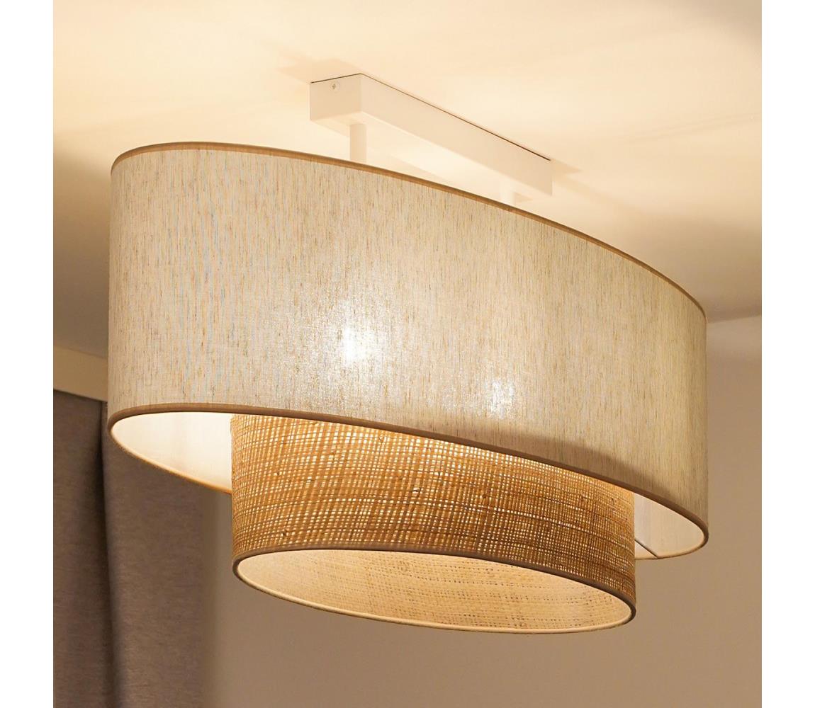  - Přisazený lustr DOUBLE OVAL NATURE 2xE27/15W/230V krémová/béžová 604567