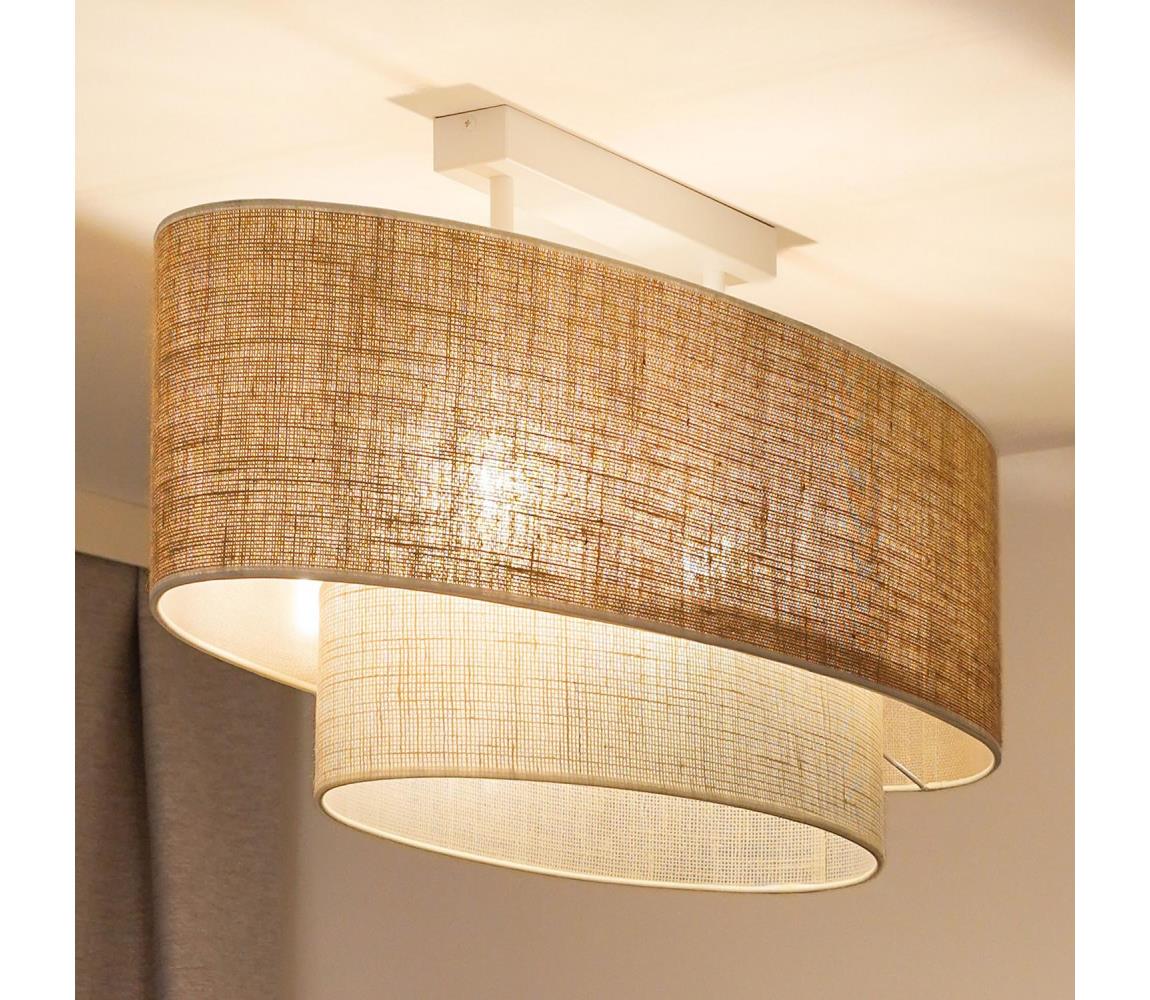  - Přisazený lustr DOUBLE OVAL YUTE 2xE27/15W/230V hnědá/krémová 604550
