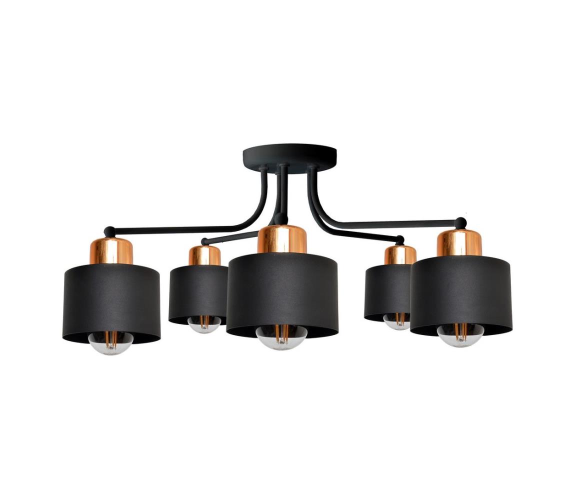  Přisazený lustr EDISON 5xE27/15W/230V P-1360/5 BK+BR