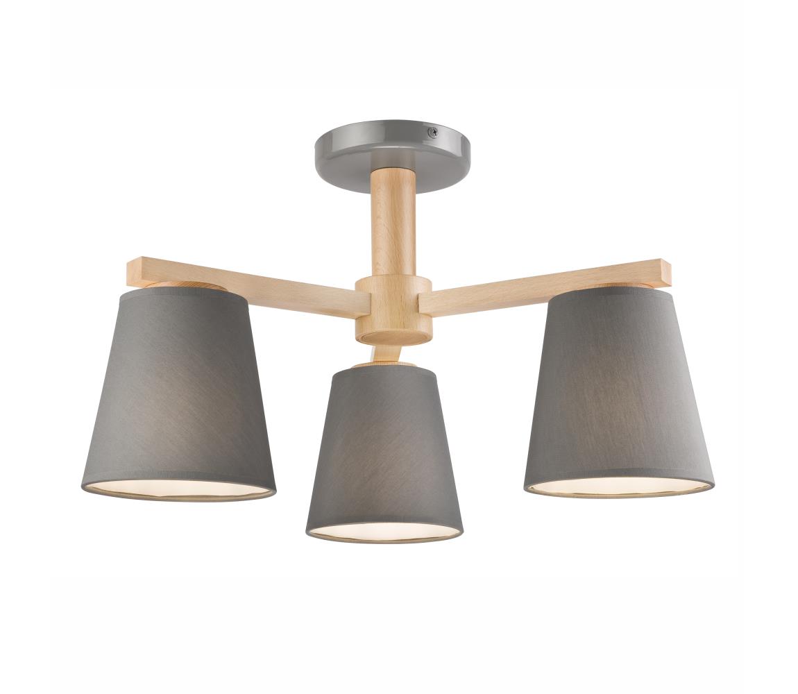  Přisazený lustr ELLIE 3xE27/60W/230V šedá/buk LM-3.113 GREY