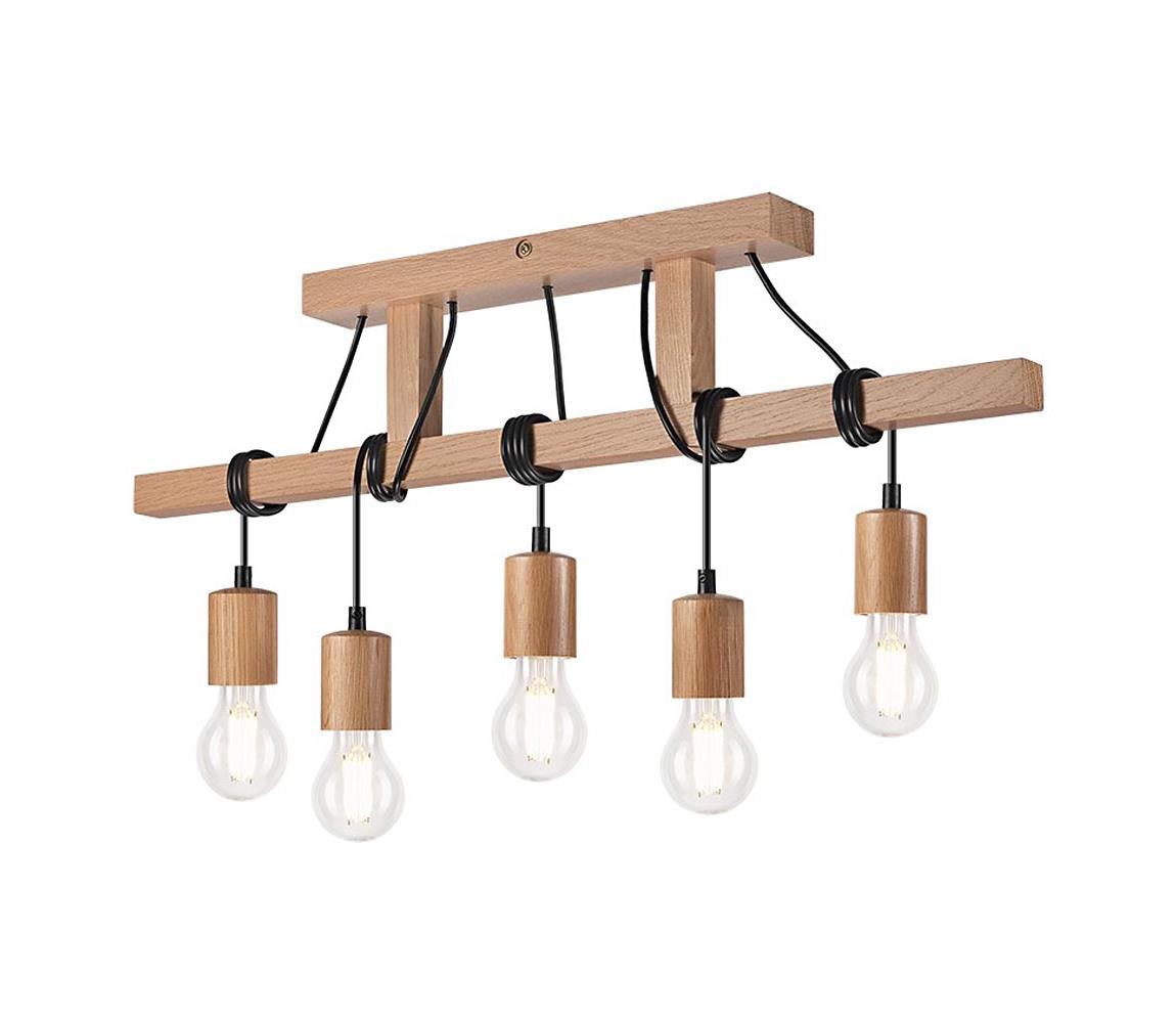  Přisazený lustr LEON 5xE27/60W/230V dub LM-5.97/N/DĄB