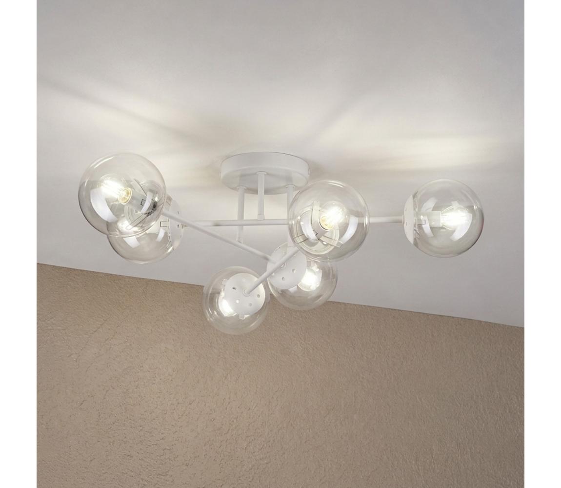  Přisazený lustr MALENA 6xE14/5W/230V bílá/čirá LM-6.341/BIAŁY/TRANSPARENT