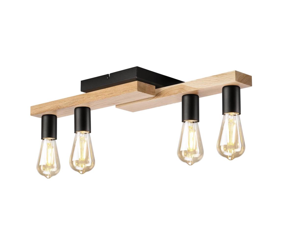  Přisazený lustr MATTE 4xE27/15W/230V černá/dub LM-4.232/CZARNY