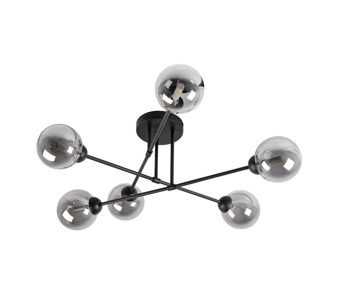  Přisazený lustr OBSIDIAN 6xG9/10W/230V černá/kouřová šedá W-2022+8080/6 BK+SM