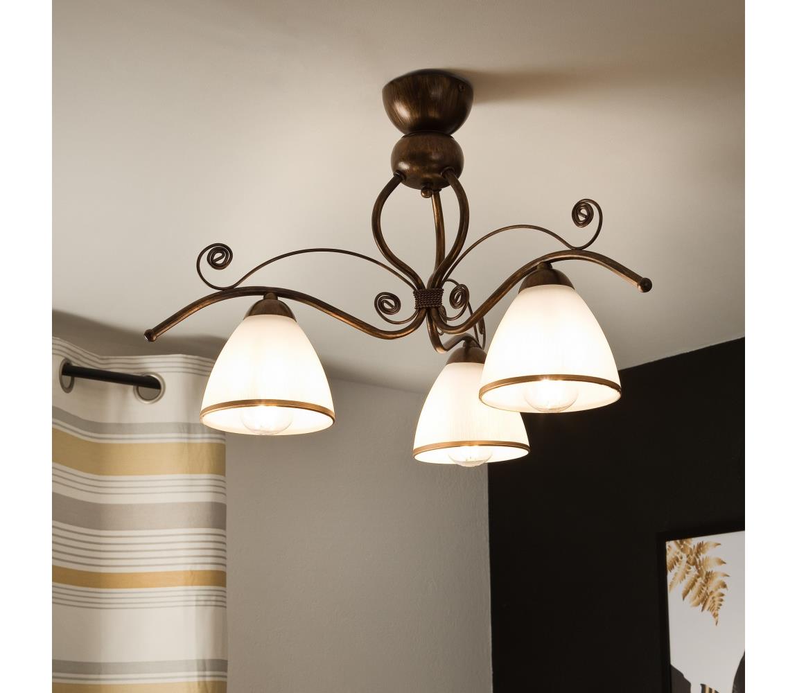  Přisazený lustr RETRO 3xE27/60W/230V bronz patina LM-3.51/A