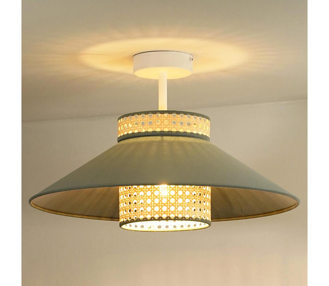  - Přisazený lustr RIO RATTAN 1xE27/15W/230V pr. 45 cm zelená/ratan 604239
