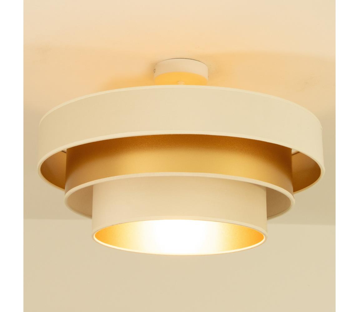  Přisazený lustr WENTA 1xE27/60W/230V pr. 50 cm béžová/zlatá H0723