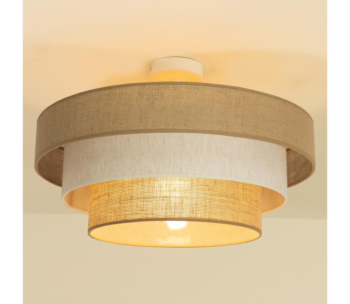  Přisazený lustr WENTA 1xE27/60W/230V pr. 50 cm juta/krémová H0051