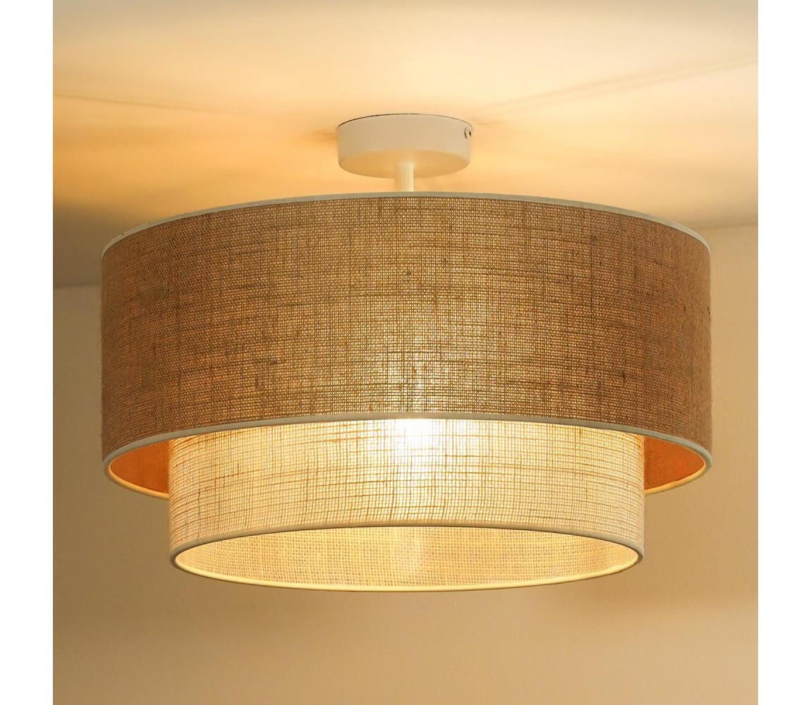  - Přisazený lustr YUTE BOHO 1xE27/15W/230V pr. 45 cm hnědá/krémová 604703